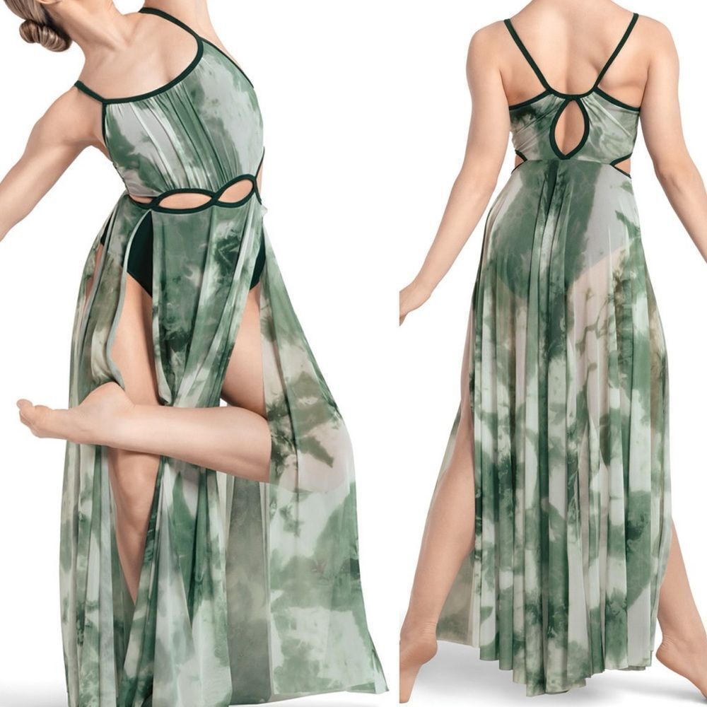 Revolution 10th House Dance Costume green maxi dress MIRAGE TH23094 PA XSA adult